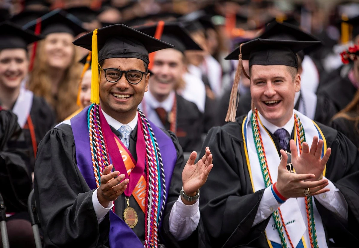 Photo of students at commencement